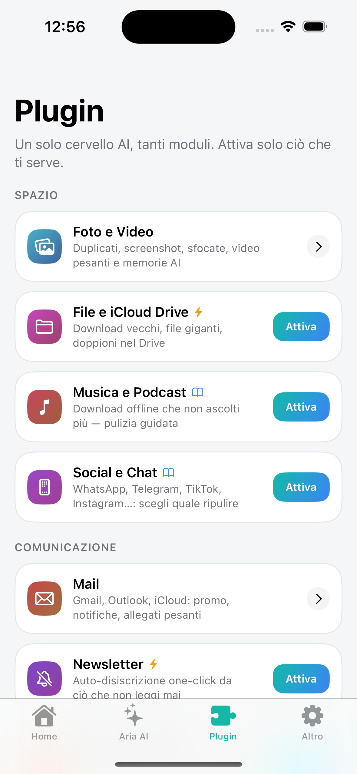 I plugin di Aria: un cervello AI, tanti moduli da attivare